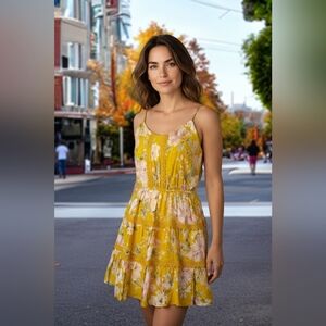 Blu Pepper Women's Size Medium Floral Lace Trim Summer Dress